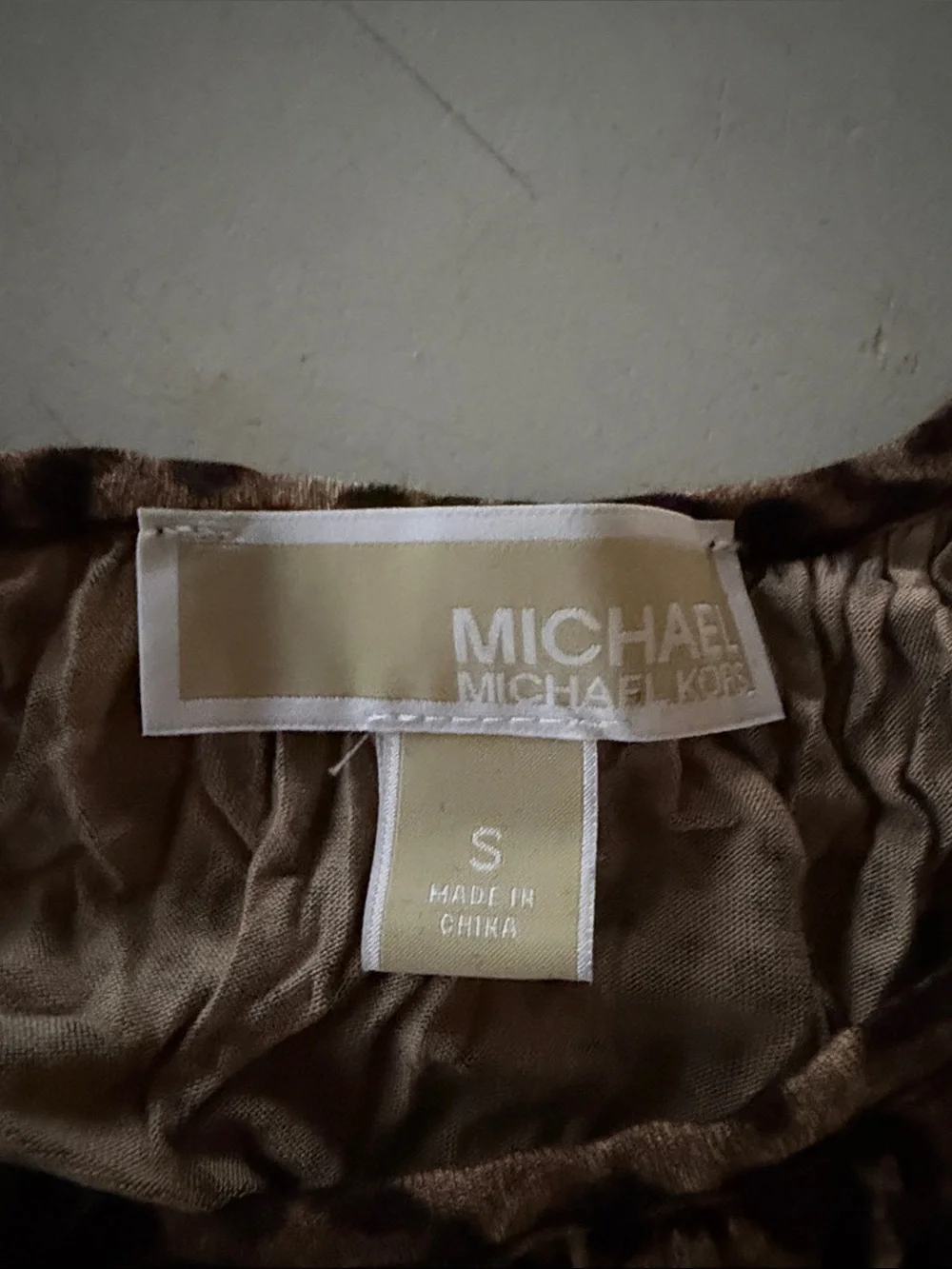 Michael Kors Brown Leopard-Print Off-Shoulder Tunic